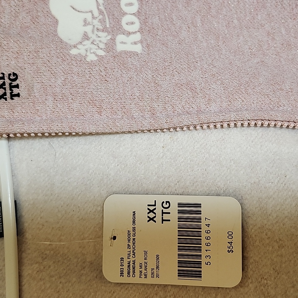 New  Roots Light Pink Sparkle Hoodie with Zip - Picture 8 of 8